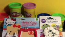 Play Doh Hello Kitty Cookie Cutter Play Set with Surprises inside after we made Play Doh cookies