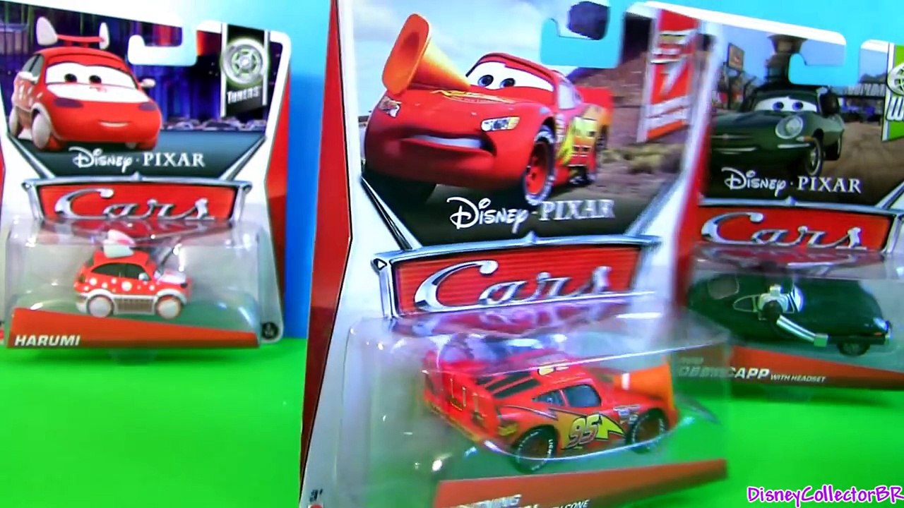 Cars 2 Mike Lorengine, Harumi, CASE F Lightning McQueen with cone, FRANCA Disney Pixar new Mater