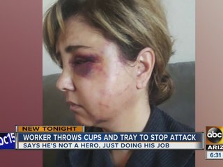 Employee helps scare off man robbing woman in Tempe