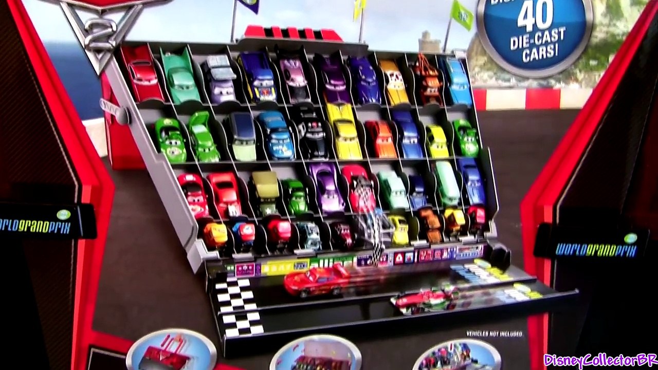 40 Cars Fan Stands Play n Display Storage Carry Case Stores 40 Disney Pixar Cars2 Coches by FunToys