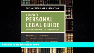 FAVORITE BOOK  American Bar Association Complete Personal Legal Guide: The Essential Reference