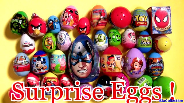 40 Surprise Eggs Minecraft Kinder Peppa Pig Frozen Marvel Cars2 Angry Birds Mickey Screaming Banshee