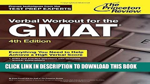 [PDF] Verbal Workout for the GMAT, 4th Edition (Graduate School Test Preparation) Full Online