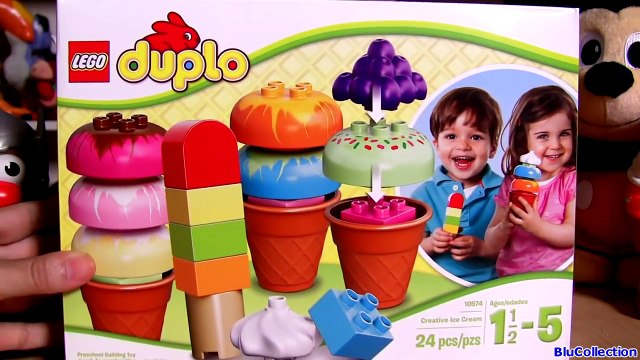 Lego DUPLO Ice Cream Cones Play Doh Peppa Pig Strawberry Ice Cream Lollipop DIY Play Dough 10574