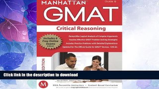 GET PDF  Critical Reasoning GMAT Strategy Guide, 5th Edition (Manhattan GMAT Preparation Guide: