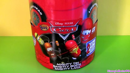 Lightning McQueen Tin Can Mighty Beanz Cars 2 Storage Case Store Display 42 beanz Disney Pixar toys