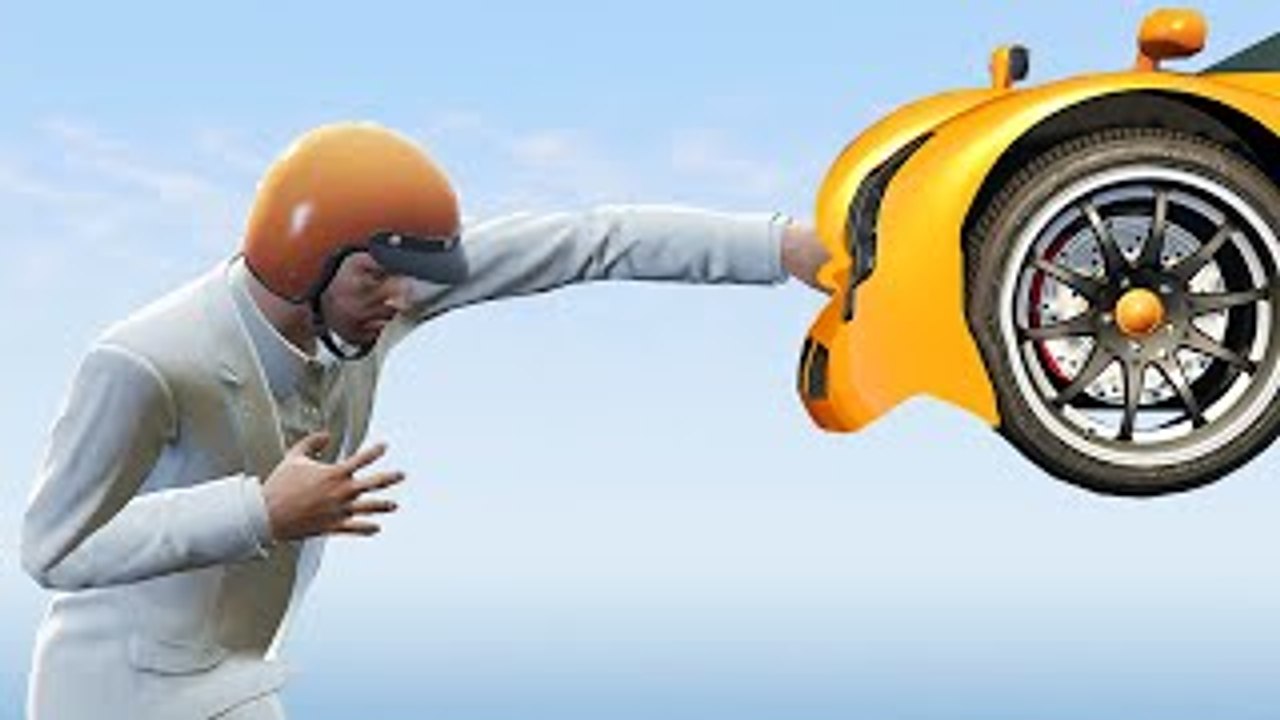 MAN vs. UNSTOPPABLE CAR! (GTA 5 Funny Moments)