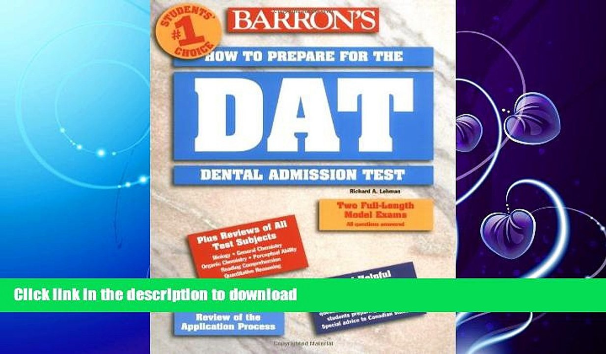 FAVORITE BOOK  How to Prepare for the Dental Admissions Test (Barron s DAT: Dental Admissions