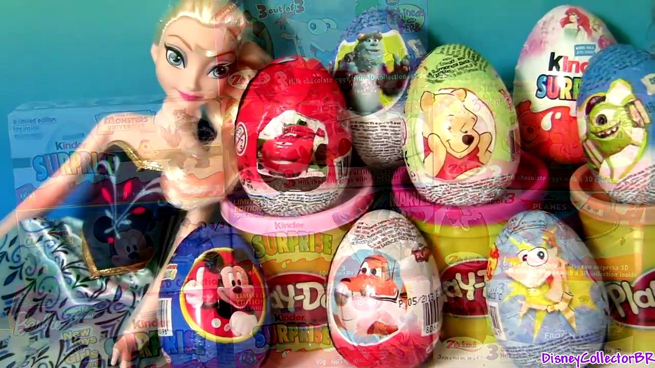 Huge Toy Surprise Eggs Pooh Play-Doh Peppa Kinder Barbie Disney Frozen Elsa Spiderman Mickey DC toys