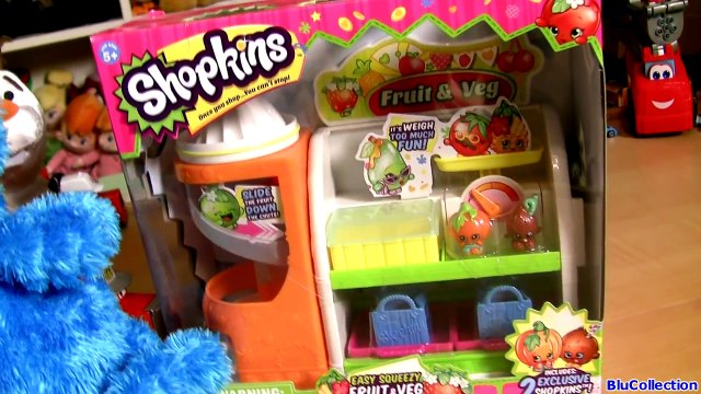 Cookie Monster Eats Shopkins Fruits Sesame Street Count And Crunch Talking Plush by by ToyCollector