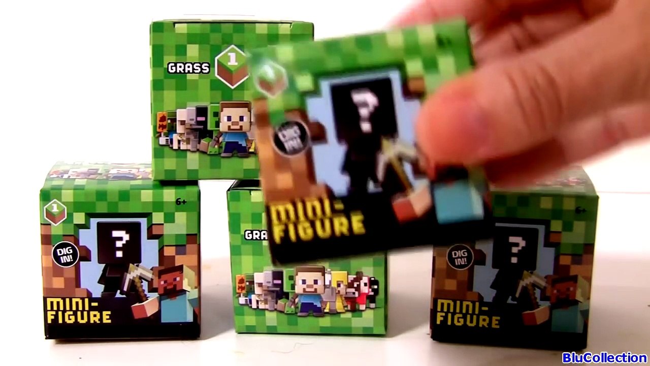 5 Minecraft Surprise CUBES Mystery Boxes Mini Figures QUBE Unboxing by DisneyCollector toychannel