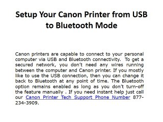 Setup Your Canon Printer from USB to Bluetooth