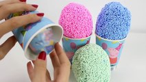 Peppa Pig Foam clay Surprise Eggs Ice Cream cups Disney Barbie Dora Spiderman