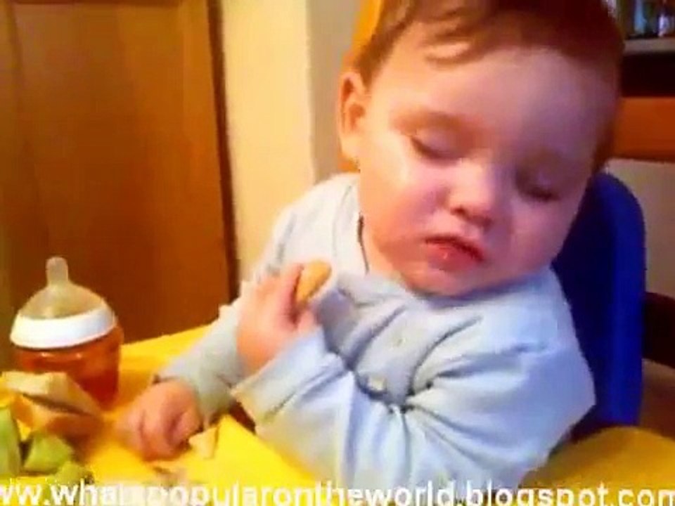 The funniest baby sleeping and eating - must watch, It's very funny