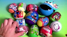 Cookie Monster Surprise Eggs Thomas, Peppa, Spiderman, Shopkins, Hello Kitty Angel Cat Baby Toys