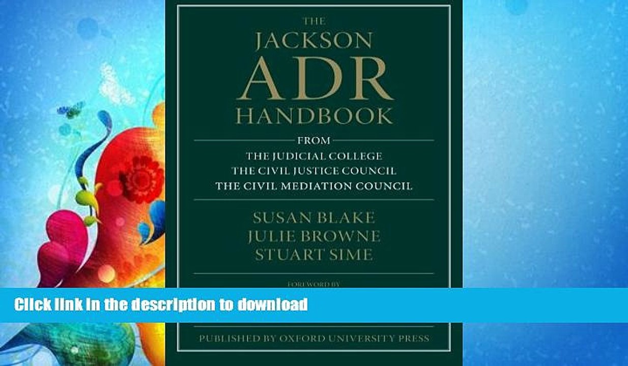 READ ONLINE The Jackson ADR Handbook READ NOW PDF ONLINE