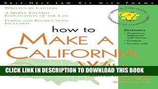 [PDF] How to Make a California Will (Self-Help Law Kit with Forms) Exclusive Online