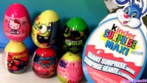 Giant Kinder Surprise Egg MAXI Peppa Pig HelloKitty Spiderman Cars Surprise Easter Eggs Disney Pixar