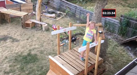Un papa construit un incroyable parcours Ninja Warrior pour sa fille de 5 ans