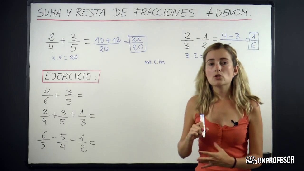 Fracciones - Suma y Resta con Distinto Denominador