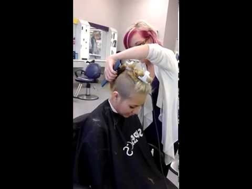 Girl gets a mohawk