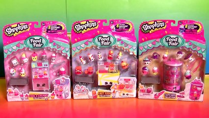 24 Shopkins FOOD FAIR Collection 3 packs Play Doh Cupcake, Ice Cream, Fast Food Season 3 Surprises