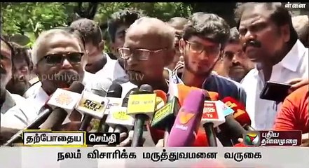 Jayalalithaa's health - D Pandian talks to journalists after Apollo hospital visit