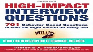 Collection Book High-Impact Interview Questions: 701 Behavior-Based Questions to Find the Right