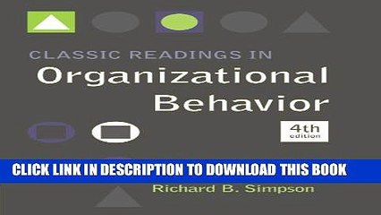 Collection Book Classic Readings in Organizational Behavior