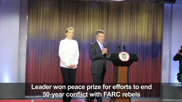 Santos dedicates Nobel Peace Prize to Colombia conflict victims