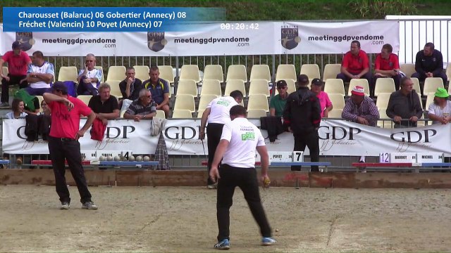 Mène incroyable de six points pour la paire Berthet-Leiva-Marcon, Sport Boules, 3ème étape du Trophée Super 16, Villeneuve de Berg 2016