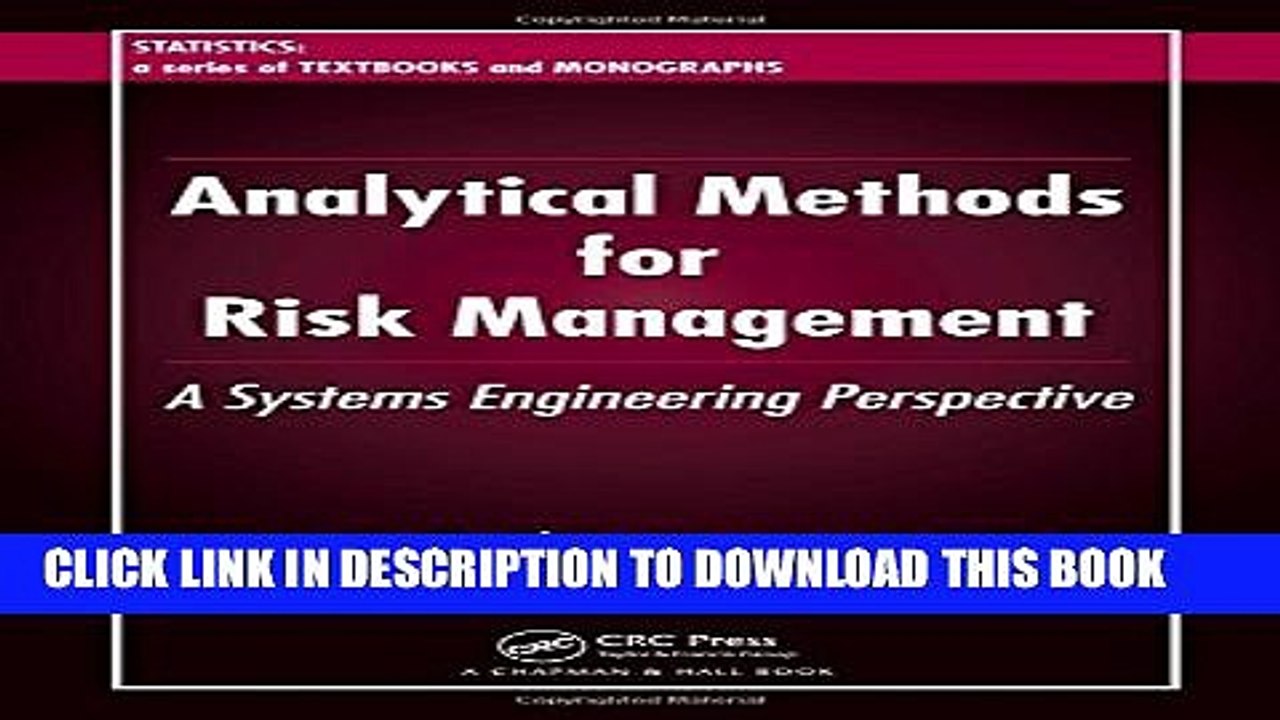 [Read PDF] Analytical Methods for Risk Management: A Systems Engineering Perspective (Statistics:
