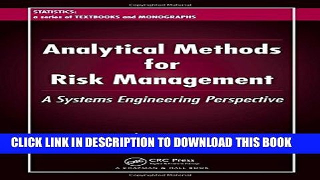 [Read PDF] Analytical Methods for Risk Management: A Systems Engineering Perspective (Statistics: