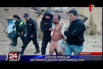 Justicia Popular: queman vivos a dos abigeos en Huancayo