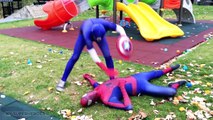 Spiderman VS Venom VS Captain America Superheroes in Real Life - Fun Playlist Movie