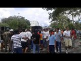 Unidades del Senafront intentan evitar cierre de calle en Paso Canoas