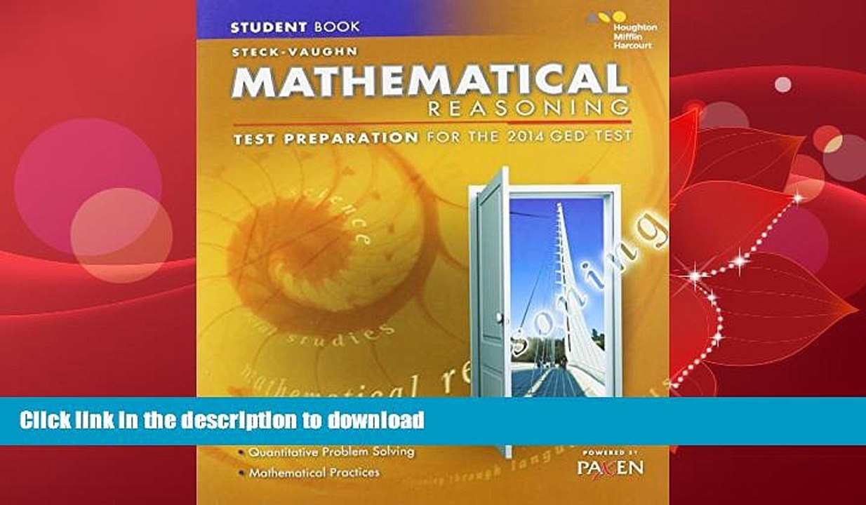 FAVORITE BOOK  Steck-Vaughn GED: Test Preparation Student Edition Mathematical Reasoning 2014