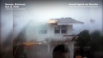 Hurricane Matthew rips roof off house in the Bahamas