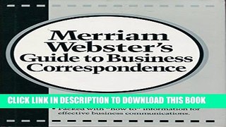 [PDF] Merriam-Webster s Guide to Business Correspondence Full Colection