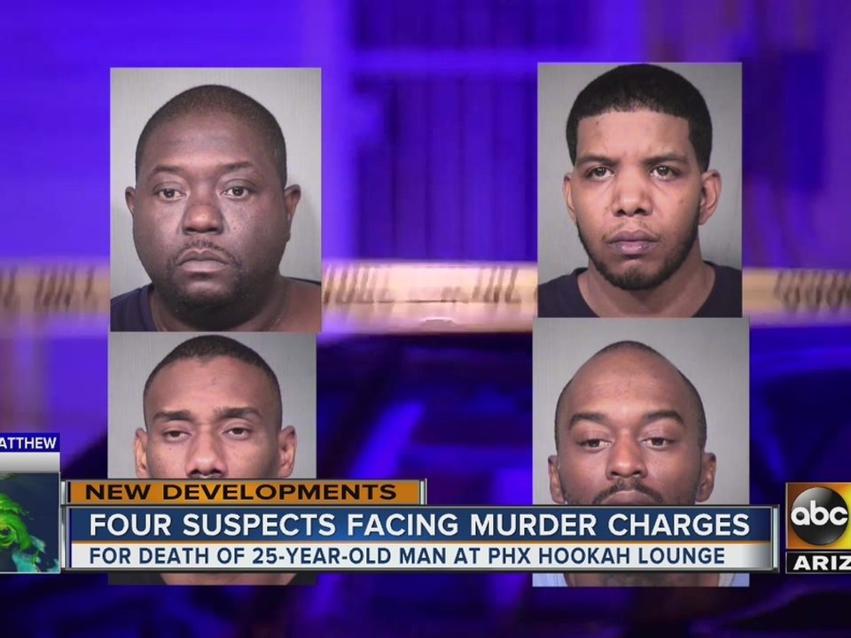 Police release mugshots of 4 suspects in north PHX hookah bar murder