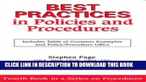 [Read PDF] Best Practices in Policies and Procedures: Methods for finding policies and procedures