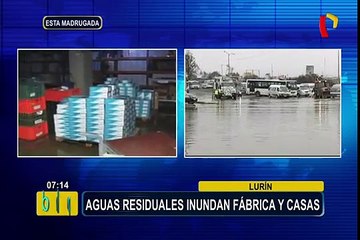 Lurín: aguas residuales inundan fábrica y casas