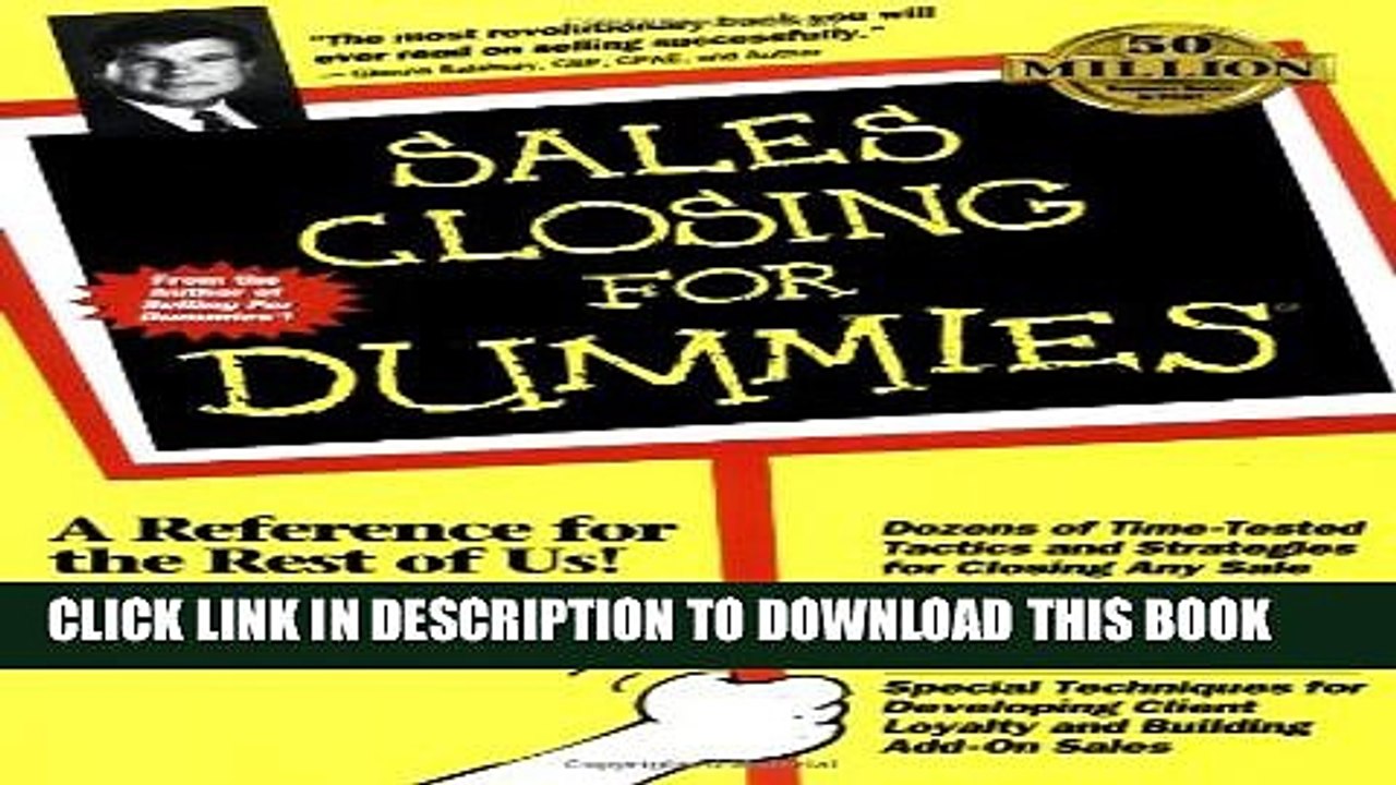 [PDF] Sales Closing For Dummies Full Online