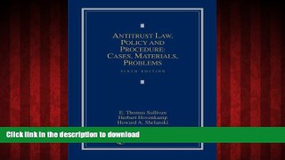 FAVORIT BOOK Antitrust Law, Policy and Procedure: Cases, Materials, Problems, 2012 Supplement READ