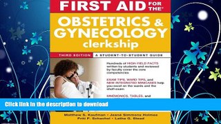 READ  First Aid for the Obstetrics and Gynecology Clerkship, Third Edition (First Aid Series)