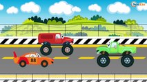 Car Cartoons for children - The White Police Car with The Racing Cars - Speed Race. Kids Cartoon