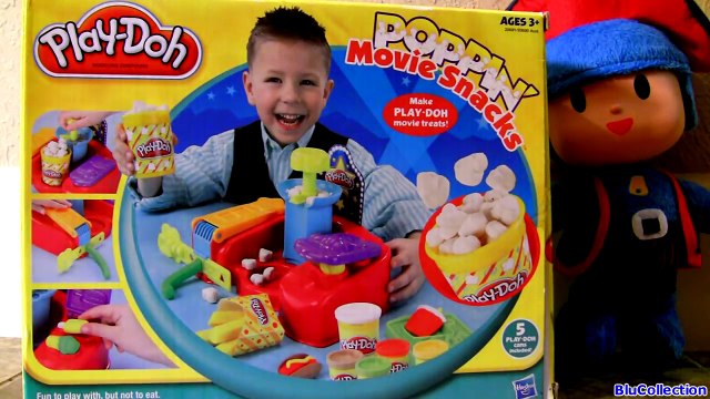 Play Doh Poppin Movie Snacks DIY Popcorn Popsicle Ice Cream Fries Hot Dog with Pocoyo