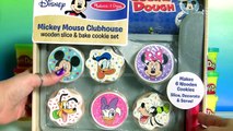 Play Doh Mickey Mouse Clubhouse Wooden Toy Slice & Bake Cookie Dough Baking Set Minnie Donald Goofy