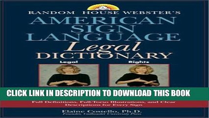 [PDF] Random House Webster s American Sign Language Legal Dictionary Popular Online