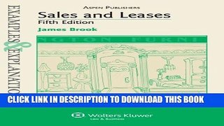 [PDF] Sales   Leases, 5th Editon (Examples   Explanations) Popular Online